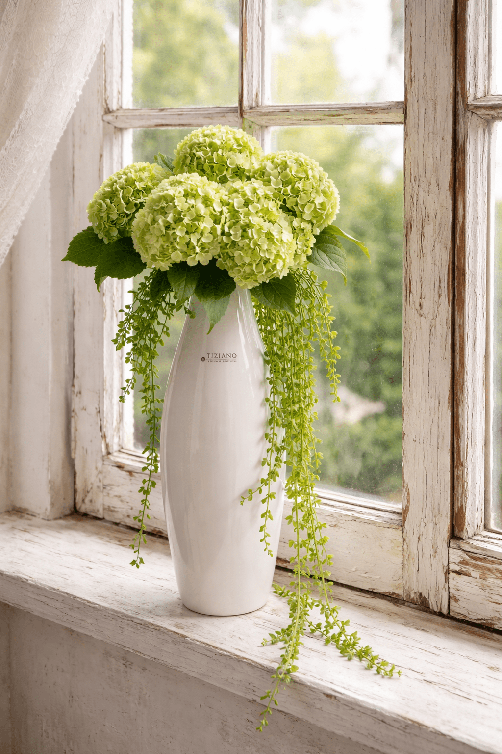 Tiziano Vase Cristo schlank creme - Lillyano
