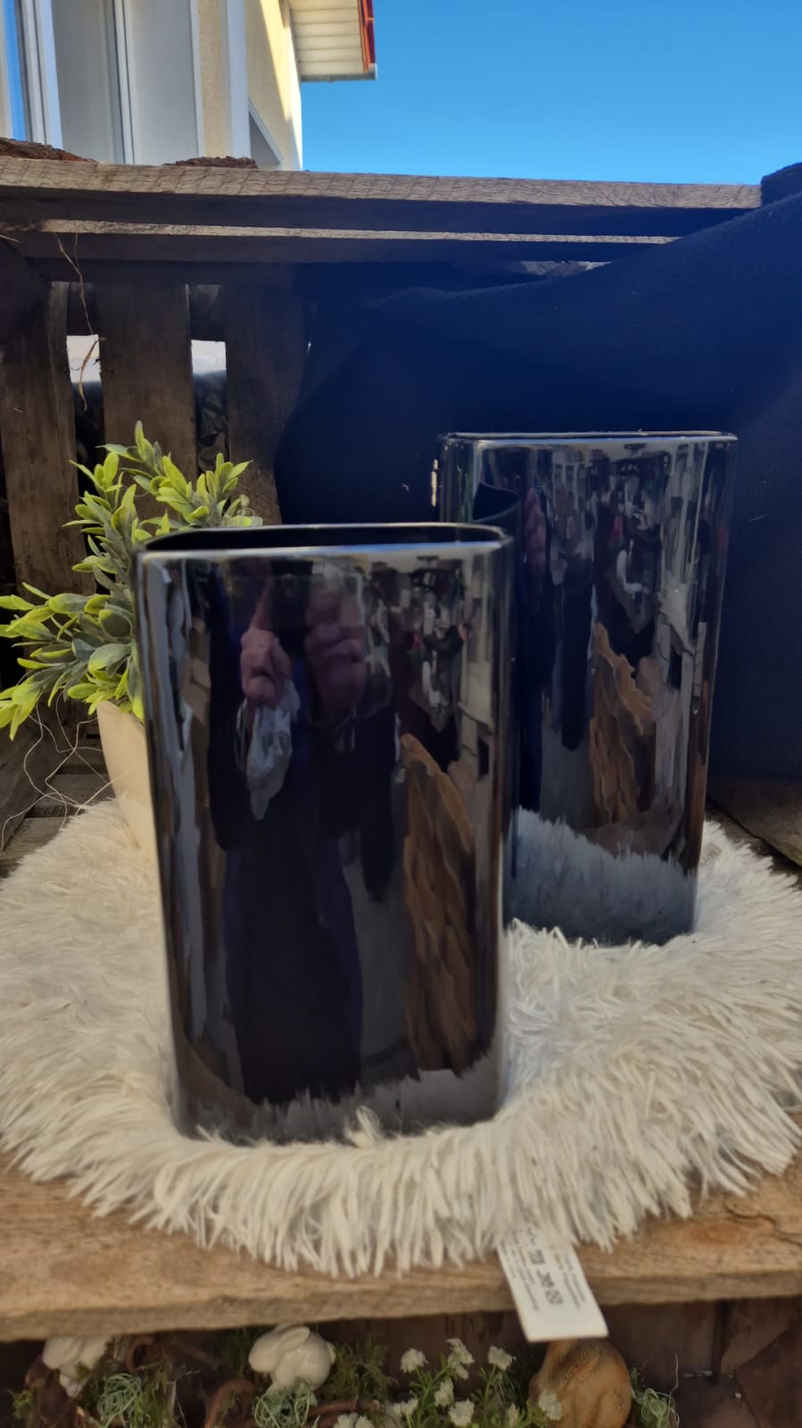 Tiziano Vase Crosia schwarz lido - Lillyano