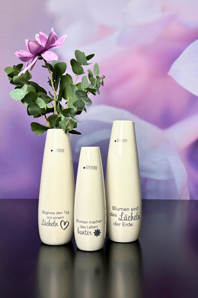 Tiziano Vase Manioli 18cm Blumen machen ..... ceme - weiß - Lillyano