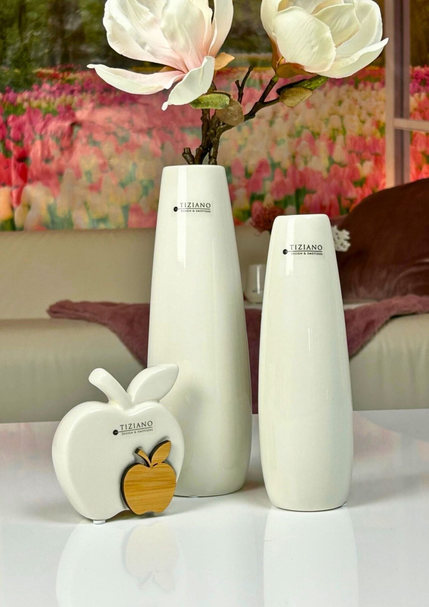Tiziano Vase Manioli ceme - weiß - Lillyano