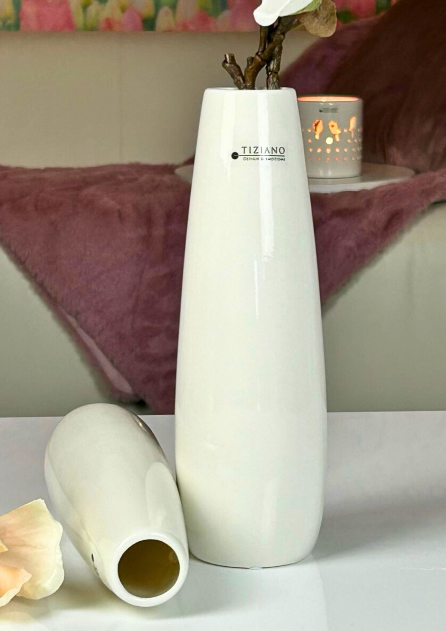 Tiziano Vase Manioli ceme - weiß - Lillyano