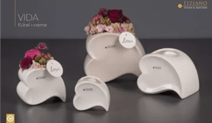 Tiziano Vase Vida Herz 17 cm - Lillyano