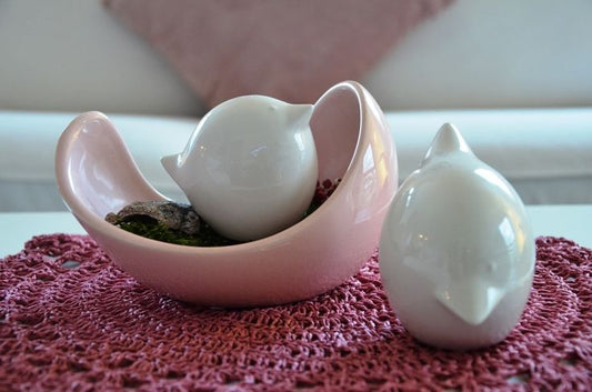Tiziano Vogel Ari creme weiss 11,5 cm - Lillyano