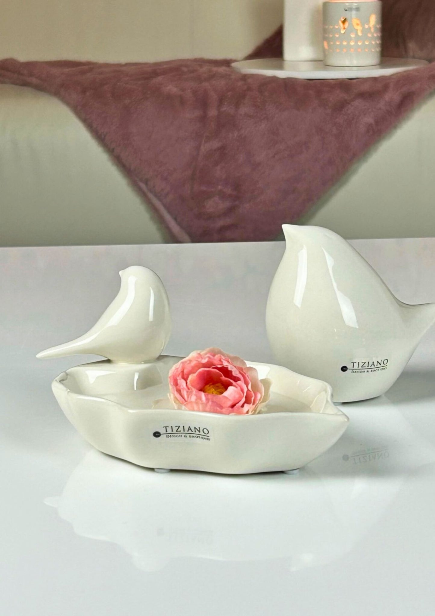 Tiziano Vogeltränke Adina creme weiss - Lillyano