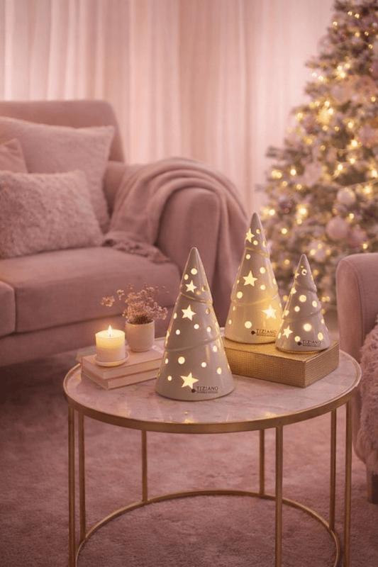 Tiziano Weihnachtsbaum Bandia LED + timer weiß - creme - Lillyano