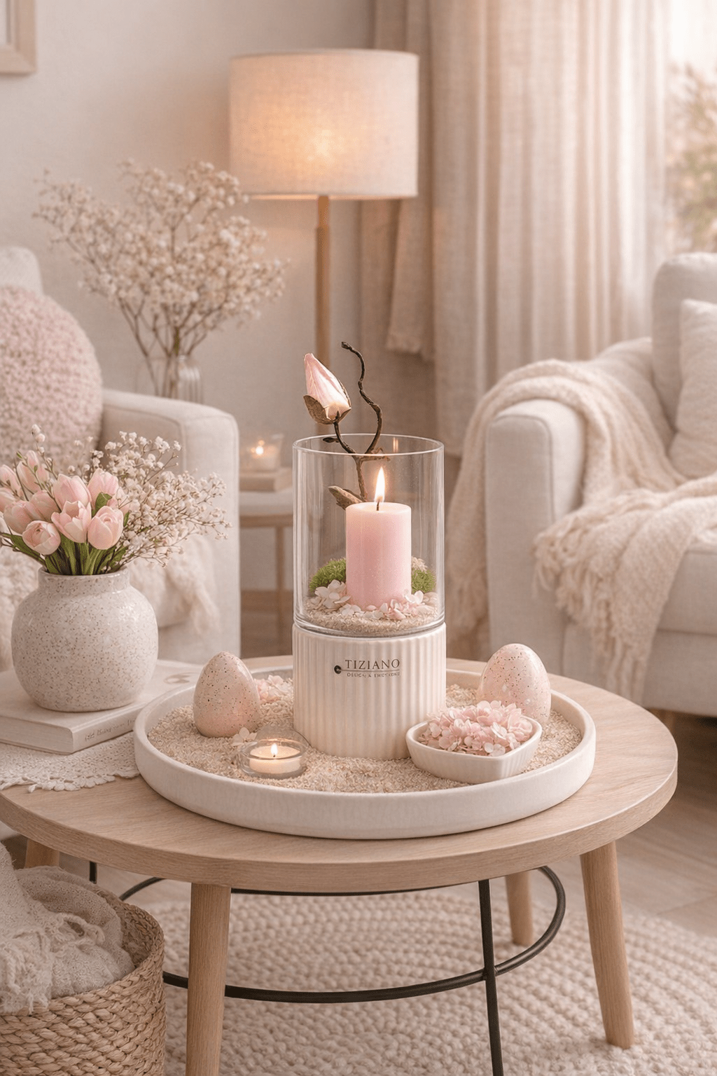Tiziano Windlicht Galla creme 24 cm - Lillyano