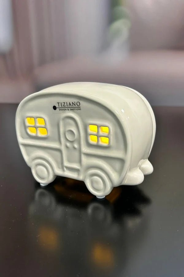 Tiziano Wohnwagen Casina LED und Timer 13 cm creme - Lillyano