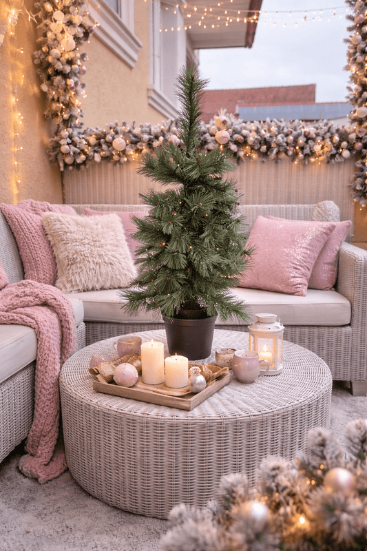 Weihnachten künstlicher Tannenbaum mit Lichterkette 90 cm hoch - Lillyano