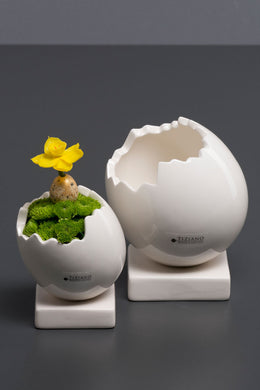 Deko# Geschenke# Ostern# Tiziano# Frühling# Frühjahr# dekoriert# happy# Schale# Keramik#  kaufen# online# günstig# Vase# Kübel# Figuren#