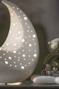 Tiziano Deko Adria mit LED und Timer creme-weiß Mond Ausverkauf Sale