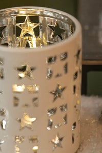 Tiziano Tischlicht Atella mit Sternen creme – silber