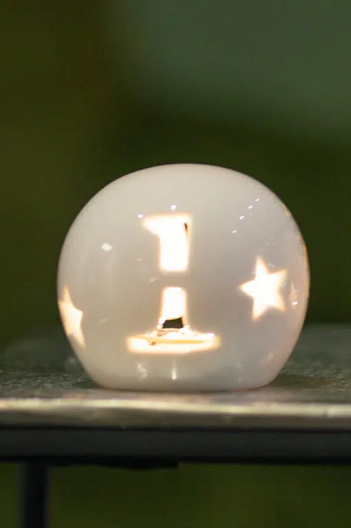 Tiziano Adventskugel Canzo LED creme – weiß