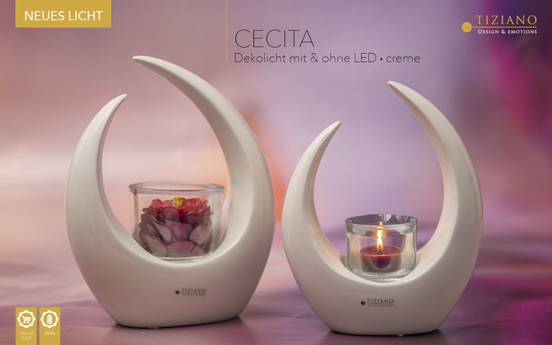 Tiziano Licht Cecita mit Klarglas weiss creme