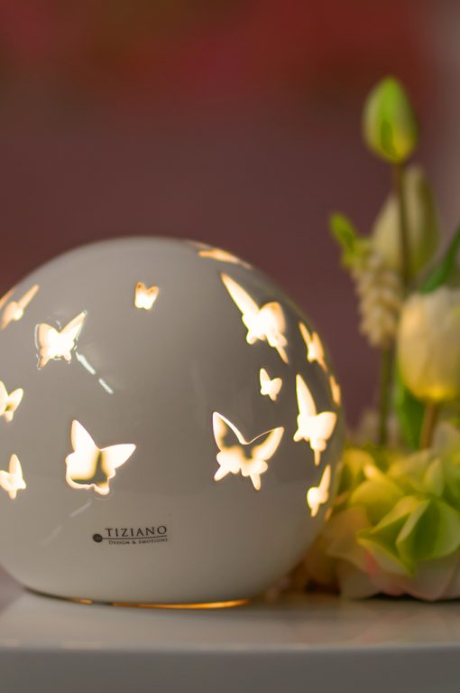 Tiziano Lichtkugel Ciliana LED und Timer weiß-creme