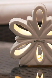 Deko Blume Liana LED weiß-creme