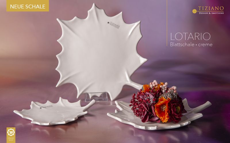 Tiziano Blattschale Lotario creme