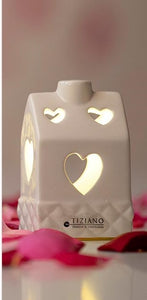 Tiziano Haus Madalin mit LED  klein 6cm  weiß-creme