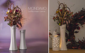 Tiziano Solifleur Vase Mondavio sm creme weiss