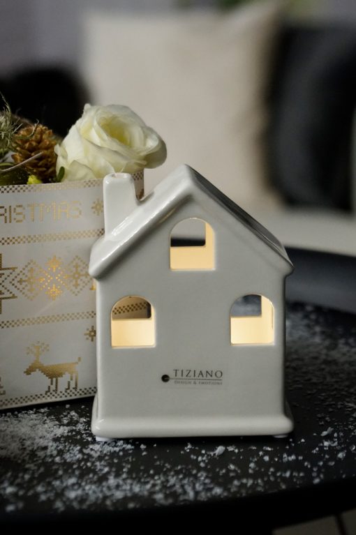 Tiziano Lichthaus Montoso mit LED und Timer creme – weiß