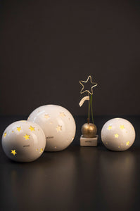 Tiziano Lichtkugel Padova mit Stern XL LED und Timer weiß creme