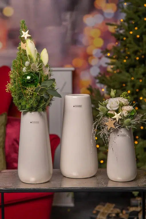 Tiziano Deko Vase Sivati  weiß-creme