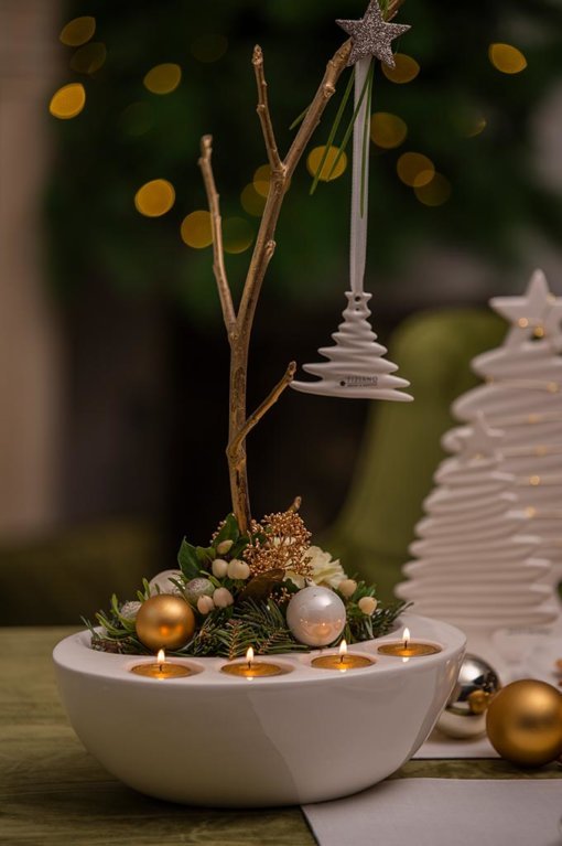 Tiziano Adventschale Raveo oval creme - Lillyano