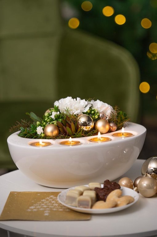 Tiziano Adventschale Raveo oval creme - Lillyano