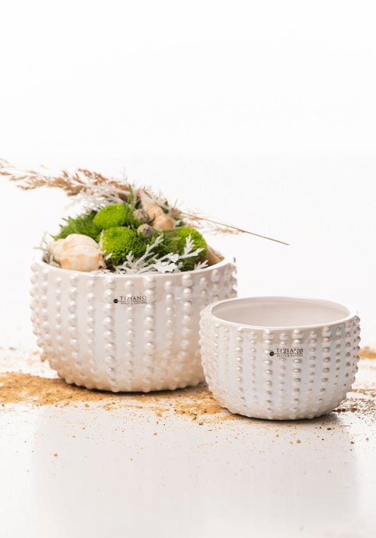 Tiziano Blumentopf / Schale Merenda creme - Lillyano