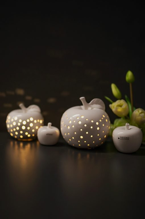 Tiziano Deko Apfel Dolce LED creme AUSVERKAUF - Sale - Lillyano