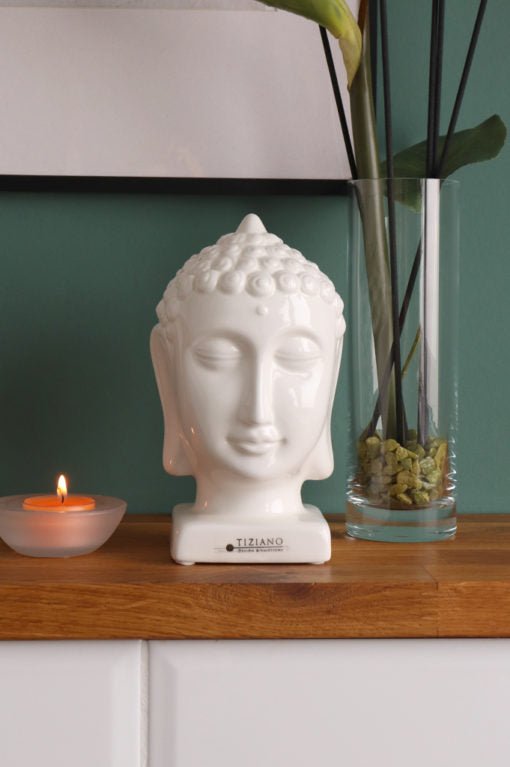 Tiziano Deko Buddha Kopf weiß - creme - Lillyano