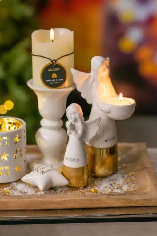 Tiziano Deko Engel Lara mit Licht creme - gold Sonderpreis - Lillyano