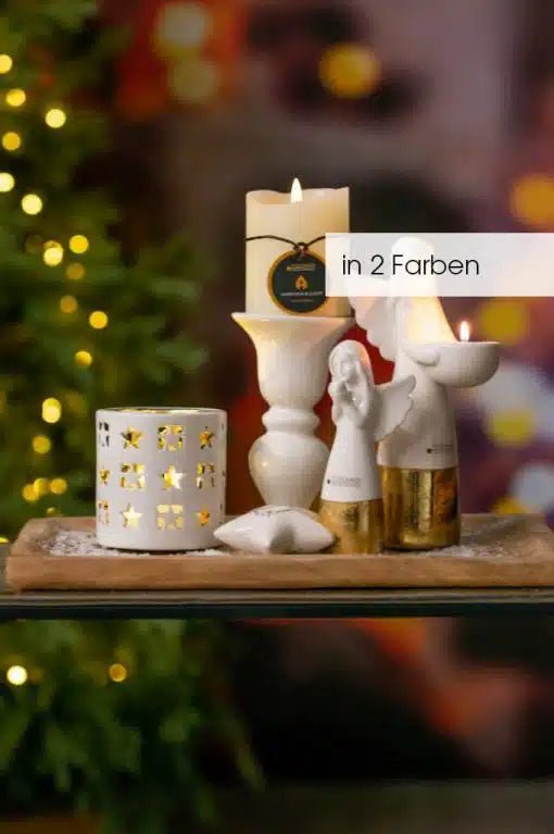 Tiziano Deko Engel Lara mit Licht creme - gold Sonderpreis - Lillyano