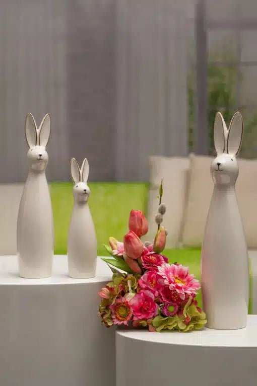 Tiziano Deko Hase Frederico weiß - creme mit bemaltem Gesicht - Lillyano