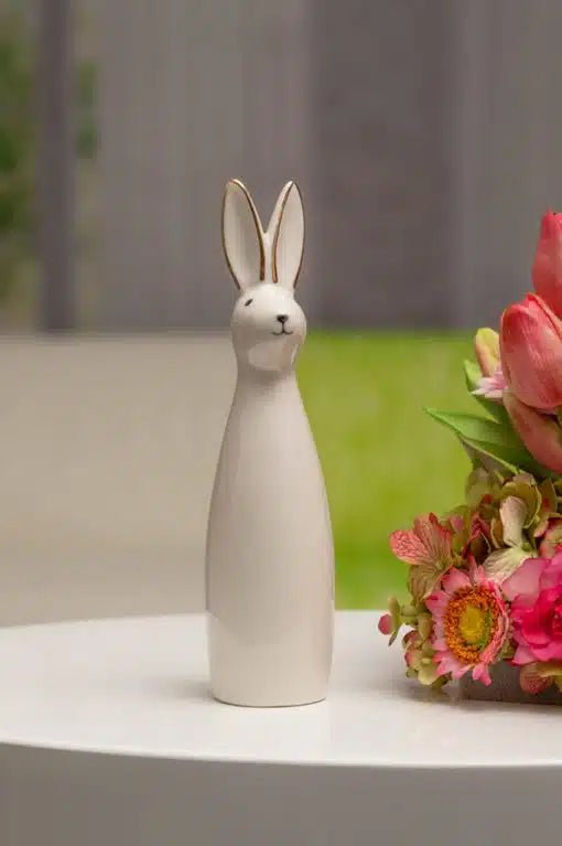 Tiziano Deko Hase Frederico weiß - creme mit bemaltem Gesicht - Lillyano