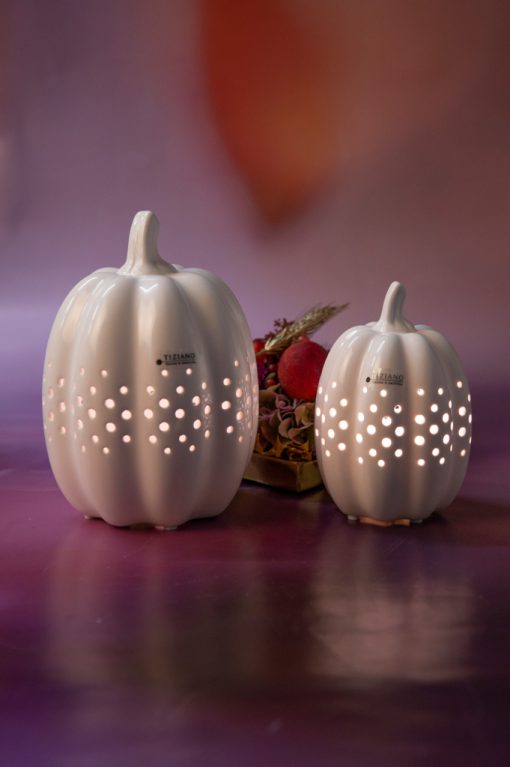 Tiziano Deko Kürbis Pastazo Padova Led+ Timer hoch creme led - Lillyano