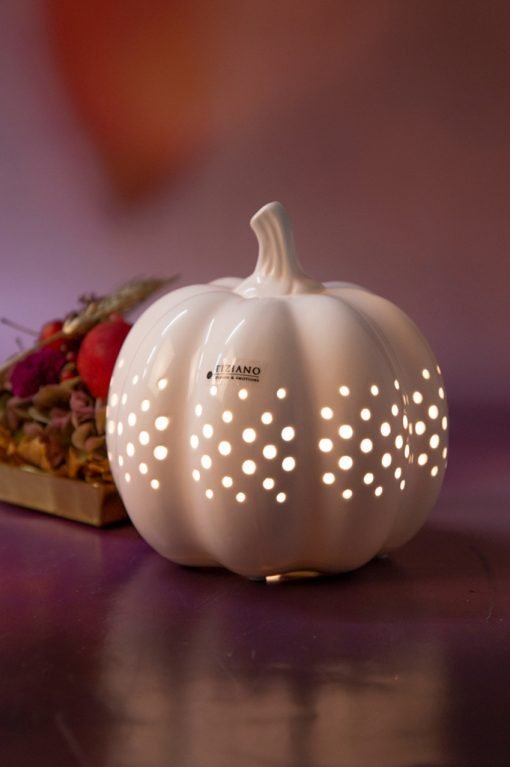 Tiziano Deko Kürbis Pastazo Padova Led+ Timer rund creme led - Lillyano