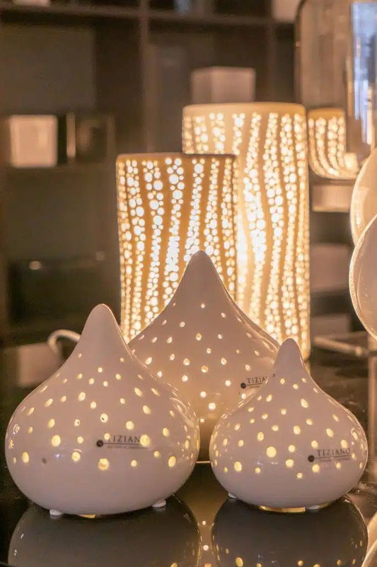 Tiziano Deko Licht Valeno LED weiß - creme + Timer - Lillyano