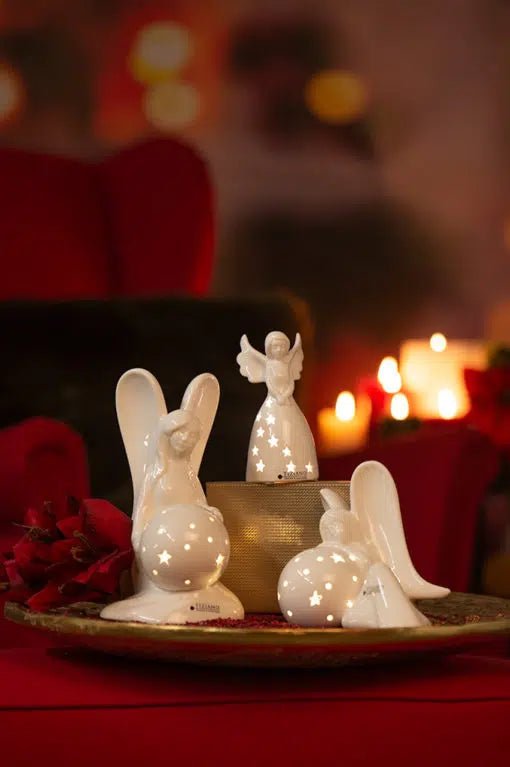Tiziano Dekofigur Engel Chiara LED 18cm liegend creme – weiß - Lillyano