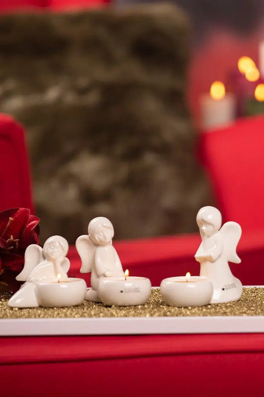 Tiziano Engel Nora mit Licht creme – weiß Teelicht - Lillyano