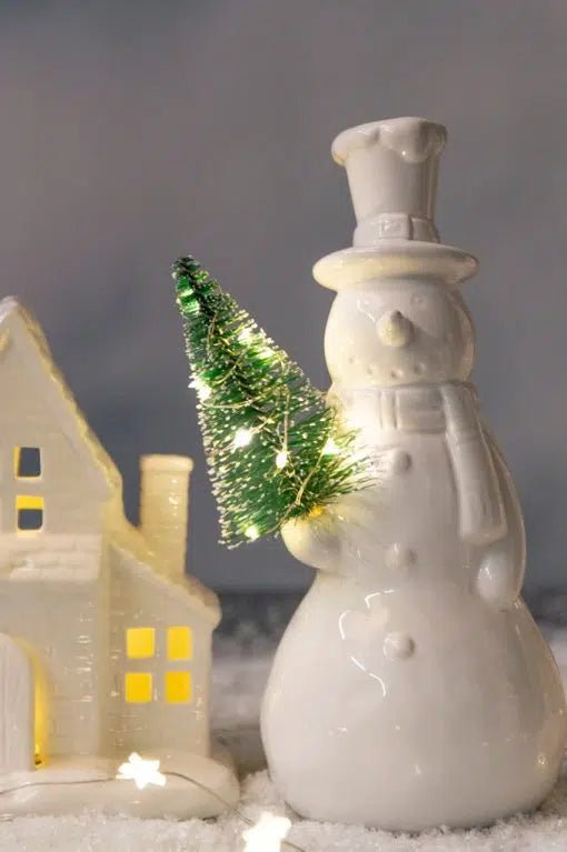 Tiziano Figur Schneemann Sören LED weiß - creme - Lillyano