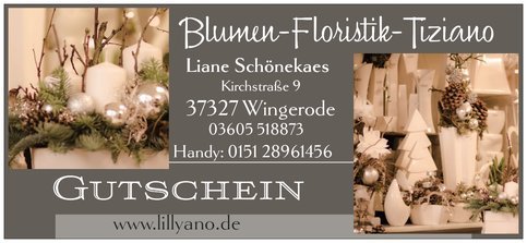 Tiziano Geschenkgutschein Weihnachten - Lillyano