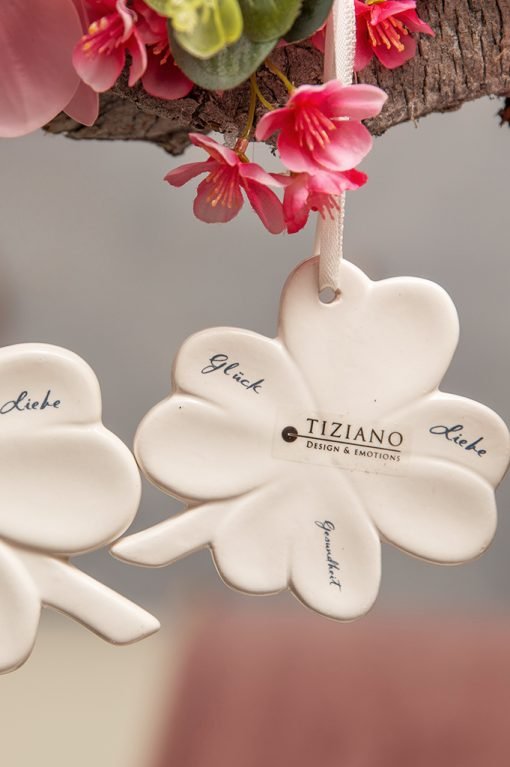 Tiziano Glücksblatthänger Alegra “Glück/Gesundheit/Liebe” weiß - creme - Lillyano