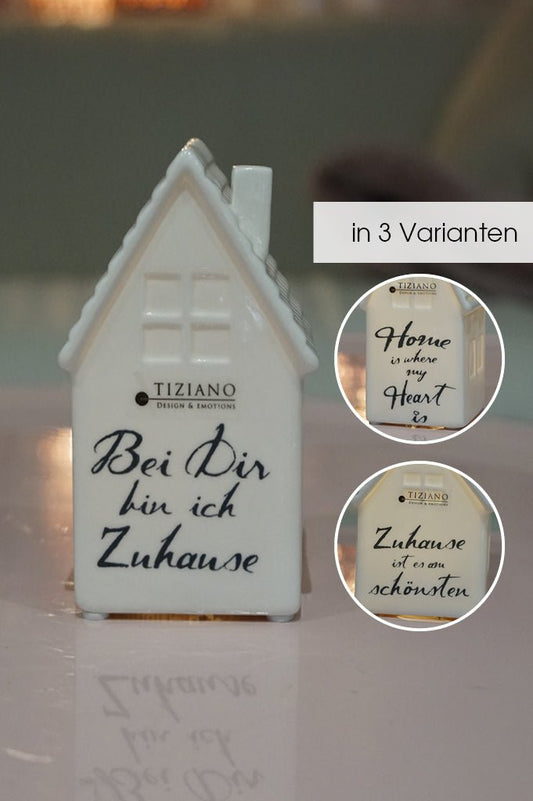 Tiziano Haus Lovara LED mit Decal weiß - creme Porzellan - Lillyano
