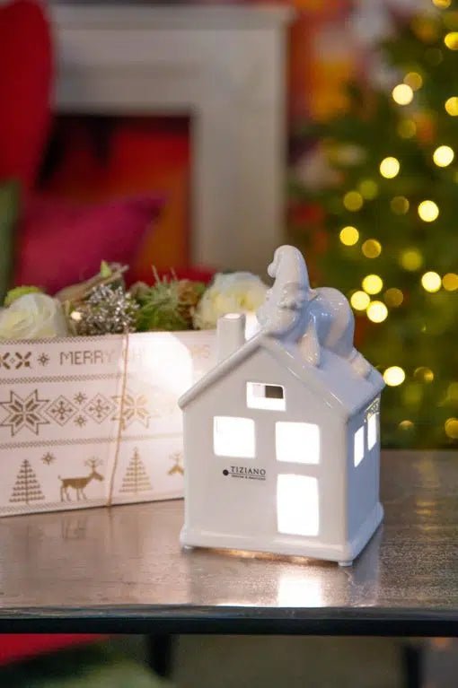 Tiziano Haus Portofino mit Santa Joelo liegend creme – weiß 17cm - Lillyano