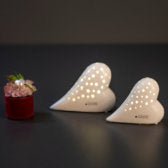 Tiziano Herz Belvina liegend LED weiß - creme - Lillyano