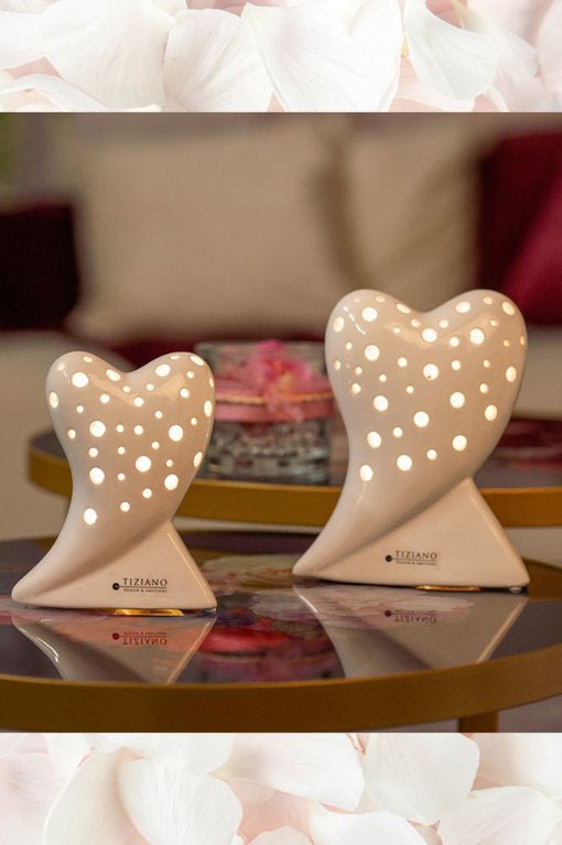 Tiziano Herz Belvina stehend creme LED - Lillyano