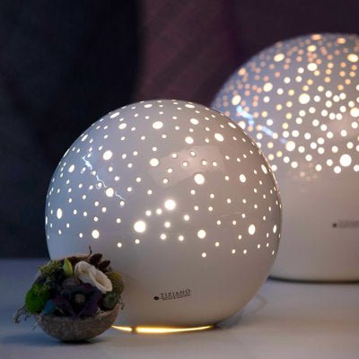 Tiziano Lampe Padova XL rund creme Eurostecker - Lillyano