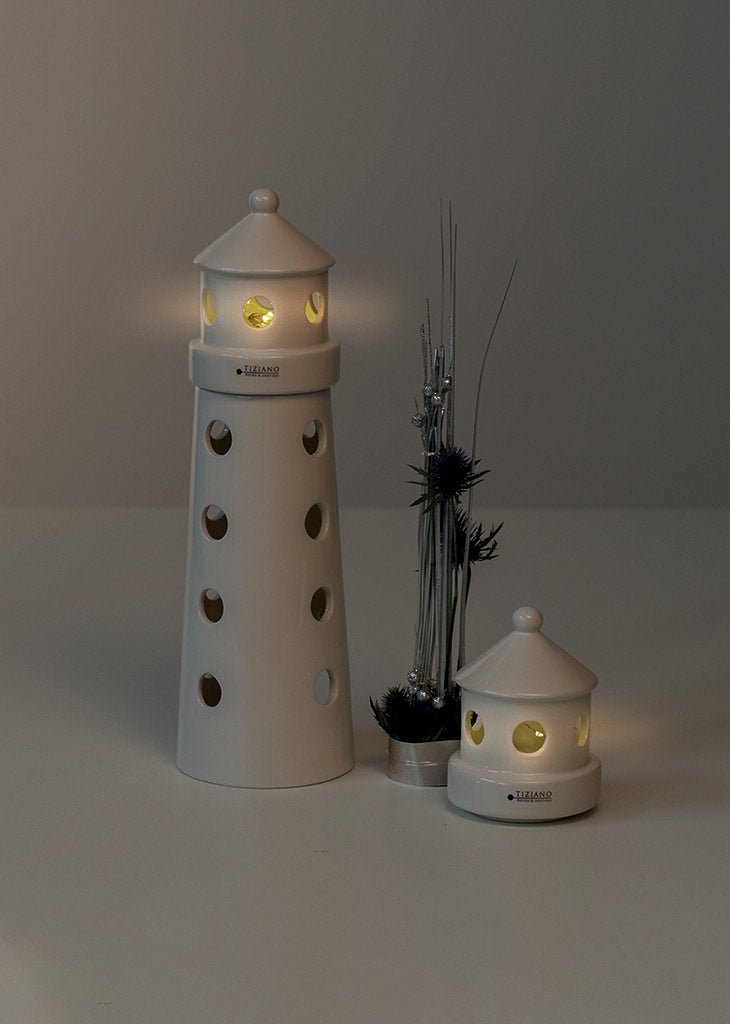 Tiziano Leuchtturm Farol LED weiß - creme - Lillyano