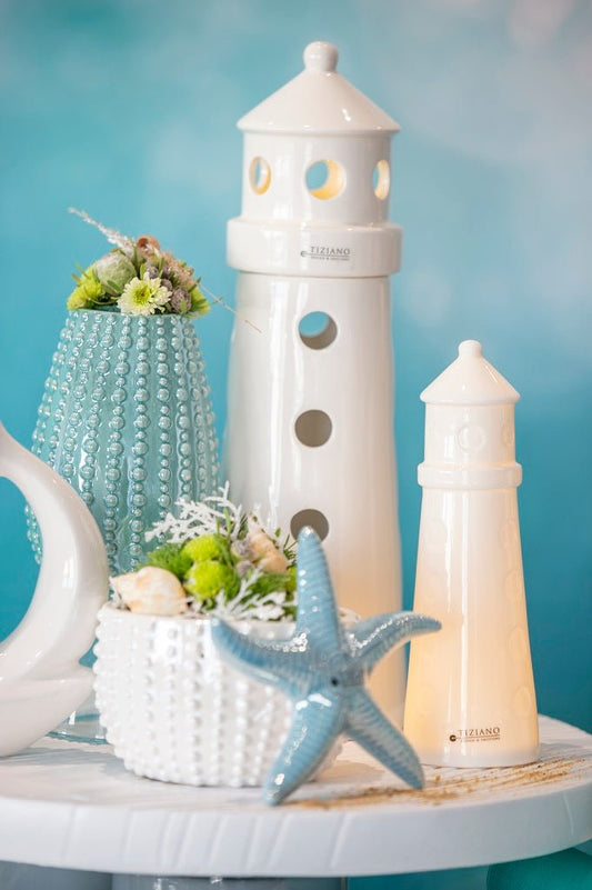 Tiziano Leuchtturm Farol LED weiß - creme - Lillyano