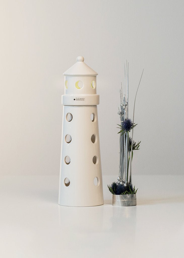 Tiziano Leuchtturm Farol LED weiß - creme - Lillyano